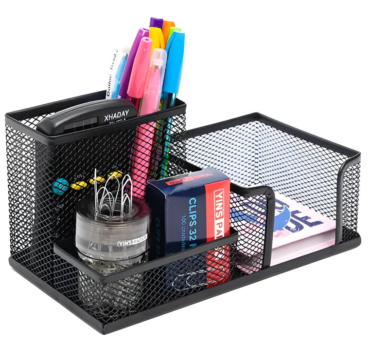 Organizador de Mesa em Metal com 3 Divisórias