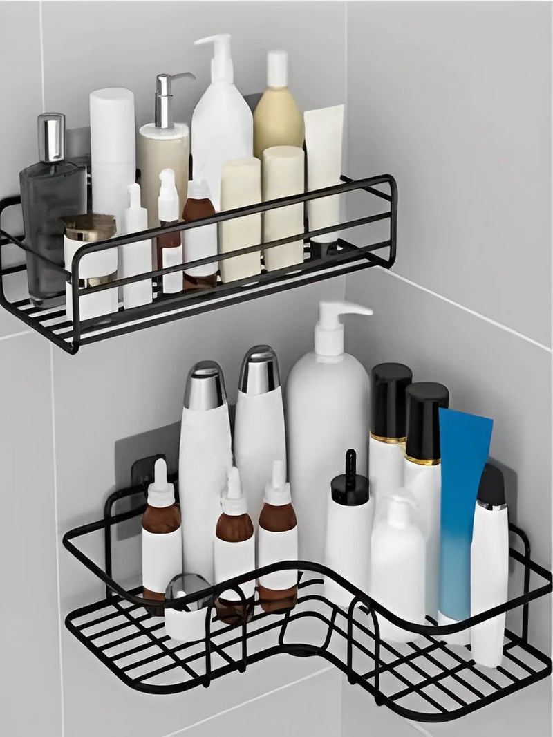 Kit com 2 Prateleiras Adesivas para Banheiro e Cozinha