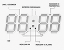 Relógio Digital LED de Mesa e Parede