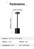 Luminária de Mesa LED sem Fio