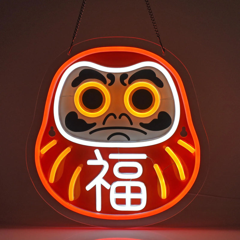 Placa Neon LED Daruma Japonês