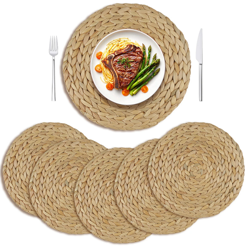 Kit 6 Sousplats Redondos 30cm em Rattan