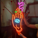 Letreiro Neon Mão e Olho LED USB