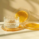 Porta-Copos Laranja em Resina Transparente