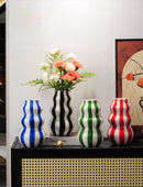 Vaso Decorativo de Cerâmica Listrado