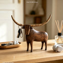 Escultura Touro Longhorn Vintage