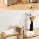 Porta Lenços de Papel Transparente com Base de Madeira