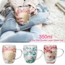 Caneca de Vidro Duplo com Flores Secas