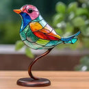 Escultura Decorativa Pássaros Coloridos