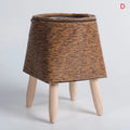 Cachepot em Rattan com Pés de Madeira