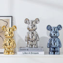 Estátua Decorativa Ursinho Bear Brick em Cerâmica