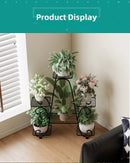Suporte para Plantas em Metal com Múltiplos Níveis