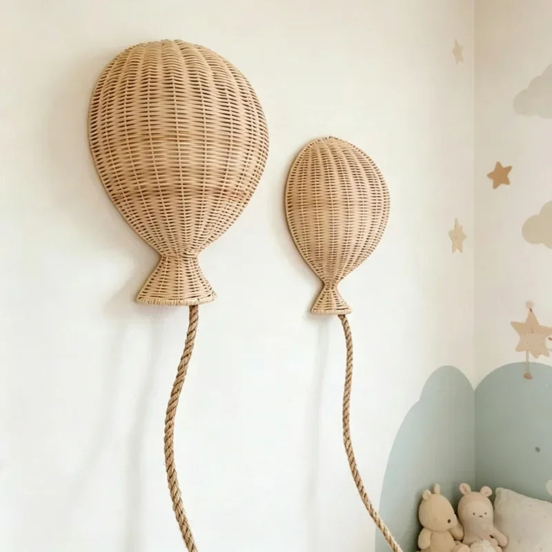 Balão Decorativo de Parede em Bambu e Rattan