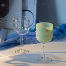 Taça de Vinho com Strass e Mosaico