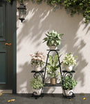 Suporte para Plantas em Metal com Múltiplos Níveis