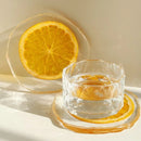 Porta-Copos Laranja em Resina Transparente