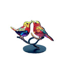 Escultura Decorativa Pássaros Coloridos