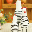 Kit 3 Galinhas Decorativas em Madeira Pintada