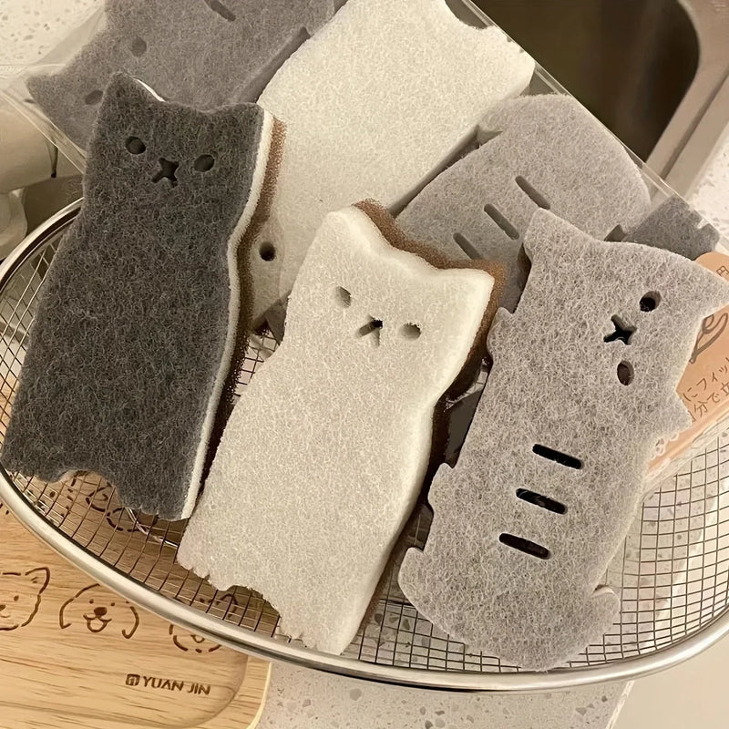 Kit 4 Esponjas de Cozinha Gatinhos