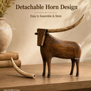 Escultura Touro Longhorn Vintage