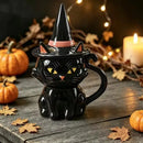 Caneca Gato Preto com Tampa de Chapéu de Bruxa