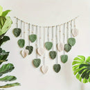 Decoração de Parede Boho com Folhas Verdes