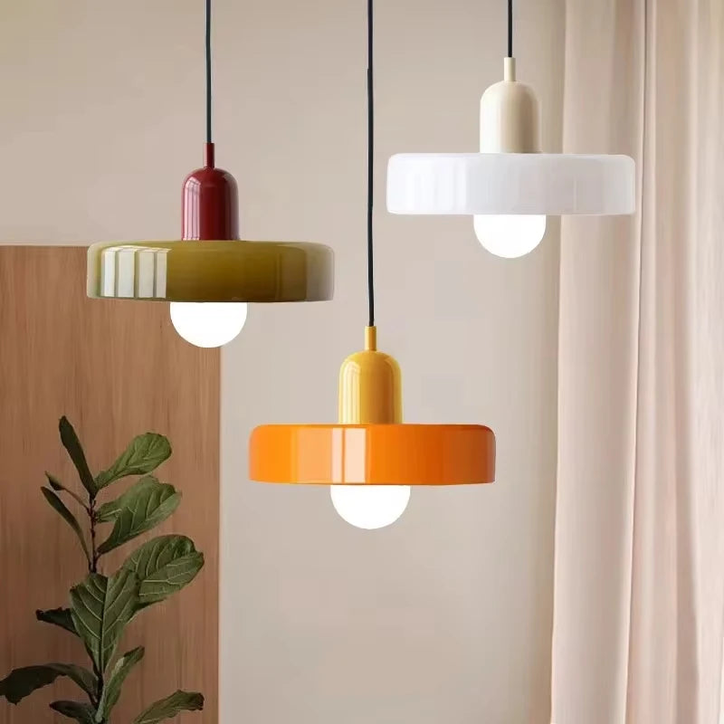 Lustre Pendente de Vidro Estilo Bauhaus Nórdico