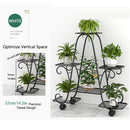 Suporte para Plantas em Metal com Múltiplos Níveis