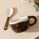 Caneca Coco em Cerâmica com Colher