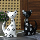 Kit 2 Esculturas de Gatos em Madeira