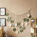 Decoração de Parede Boho com Folhas Verdes