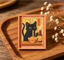 Ímã de Geladeira Mini Quadro Gato Preto