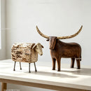 Escultura Touro Longhorn Vintage