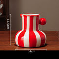Vaso Decorativo de Cerâmica Listrado
