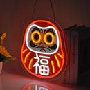 Placa Neon LED Daruma Japonês
