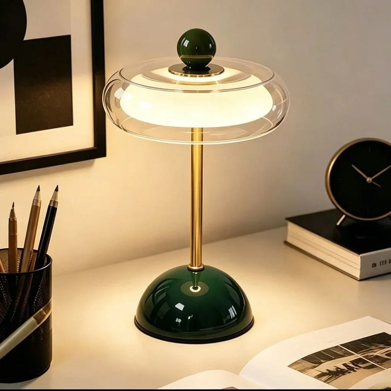 Luminária de Mesa Mid-Century em Vidro
