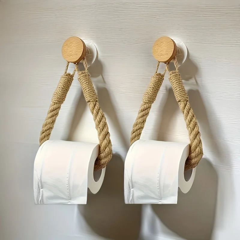 Porta-Papel Higiênico Rústico de Corda