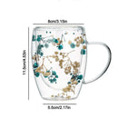 Caneca de Vidro Duplo com Flores Secas