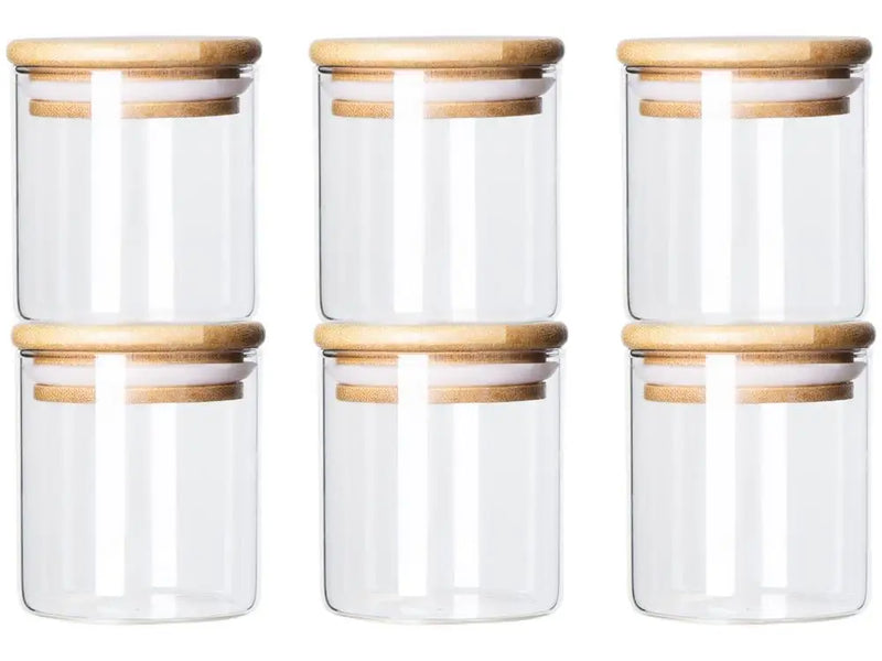Kit com 6 Potes de Vidro Herméticos