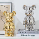 Estátua Decorativa Ursinho Bear Brick em Cerâmica