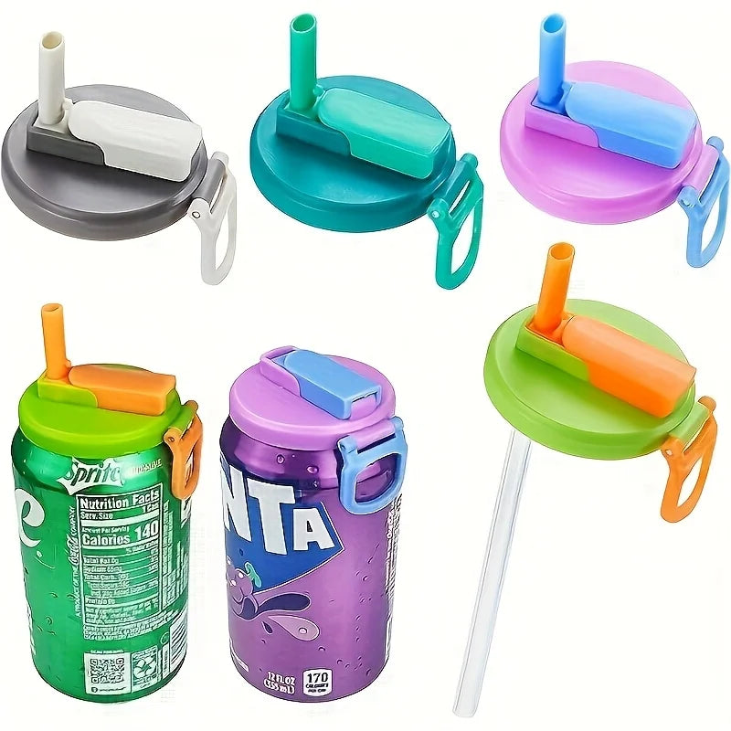 Tampa Reutilizável para Latas com Canudo