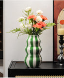 Vaso Decorativo de Cerâmica Listrado