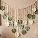 Decoração de Parede Boho com Folhas Verdes