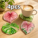 Kit 4 Porta-Copos Folhas Tropicais em Acrílico