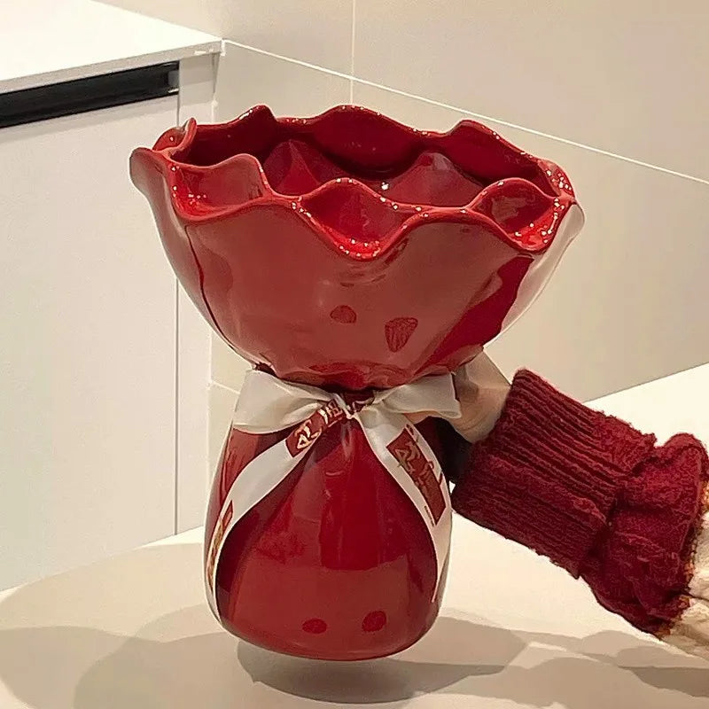 Vaso Rosa em Cerâmica