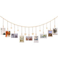 Varal de Fotos Boho com Corações de Madeira