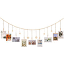 Varal de Fotos Boho com Corações de Madeira