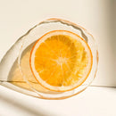 Porta-Copos Laranja em Resina Transparente