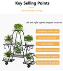 Suporte para Plantas em Metal com Múltiplos Níveis