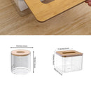 Porta Lenços de Papel Transparente com Base de Madeira
